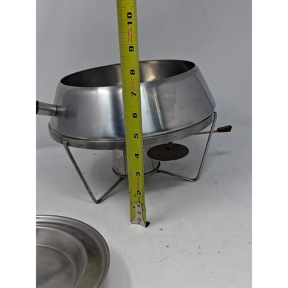 Vintage Alessi International Stainles Italy 4096 Fondue Pot Chafing Dish Set MCM
